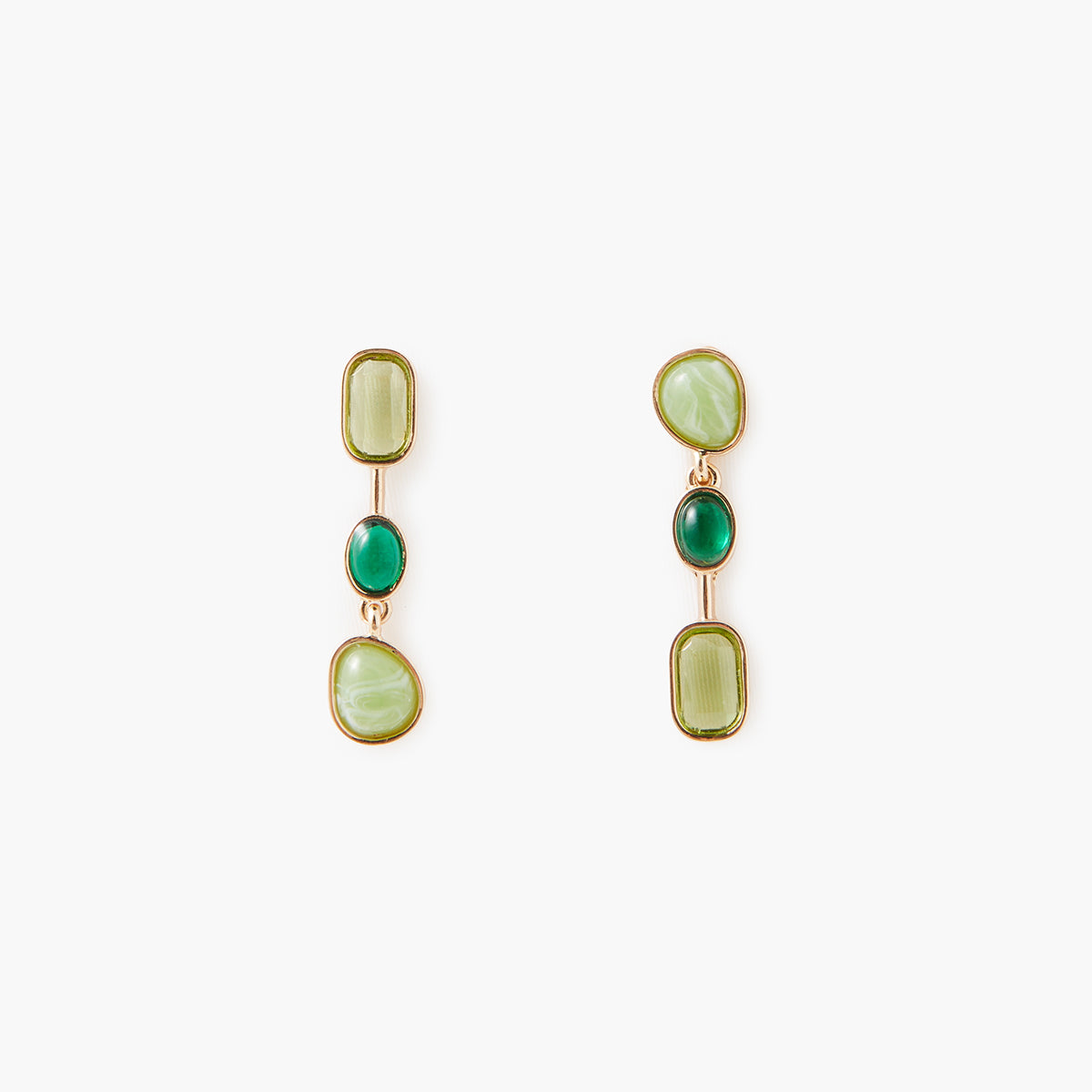 Boucles d'oreilles à cabochons verts
