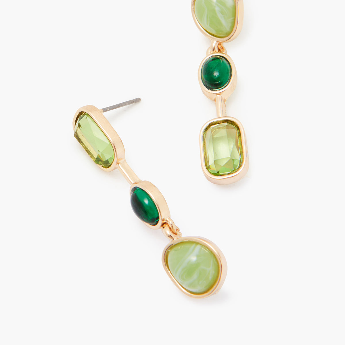 Boucles d'oreilles à cabochons verts