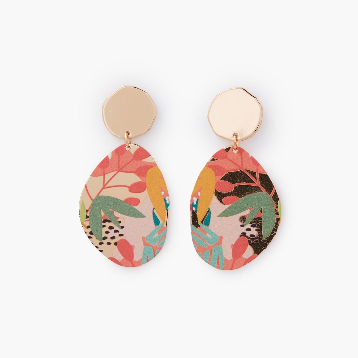 Boucles d'oreilles Balagane imprimé feuilles