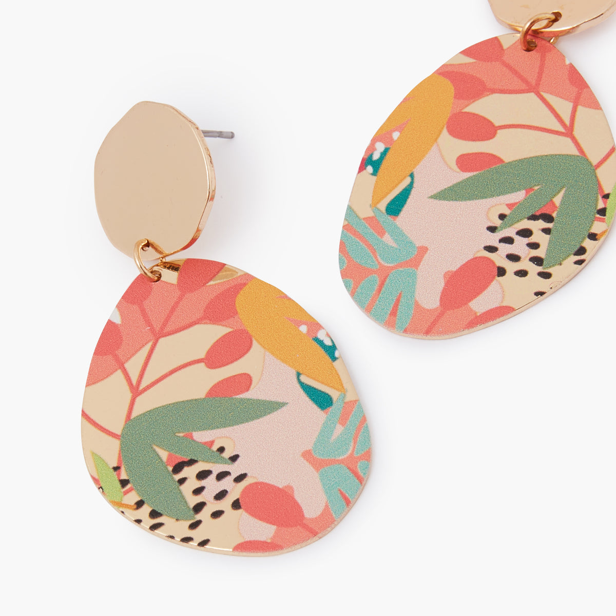 Boucles d'oreilles Balagane imprimé feuilles