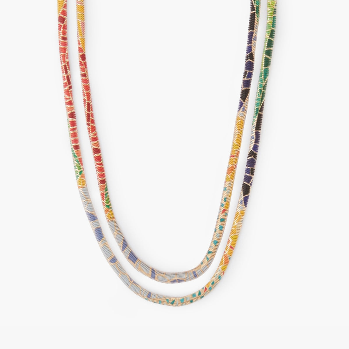 Collier 2 rangs Balagane imprimé mosaïque