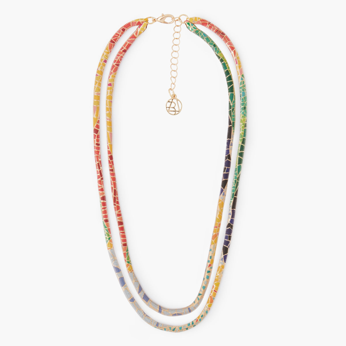 Collier 2 rangs Balagane imprimé mosaïque