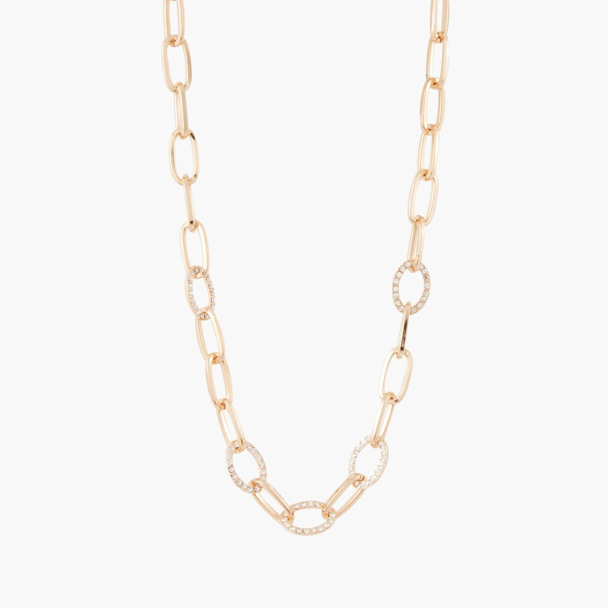 Collier maillons doré avec strass
