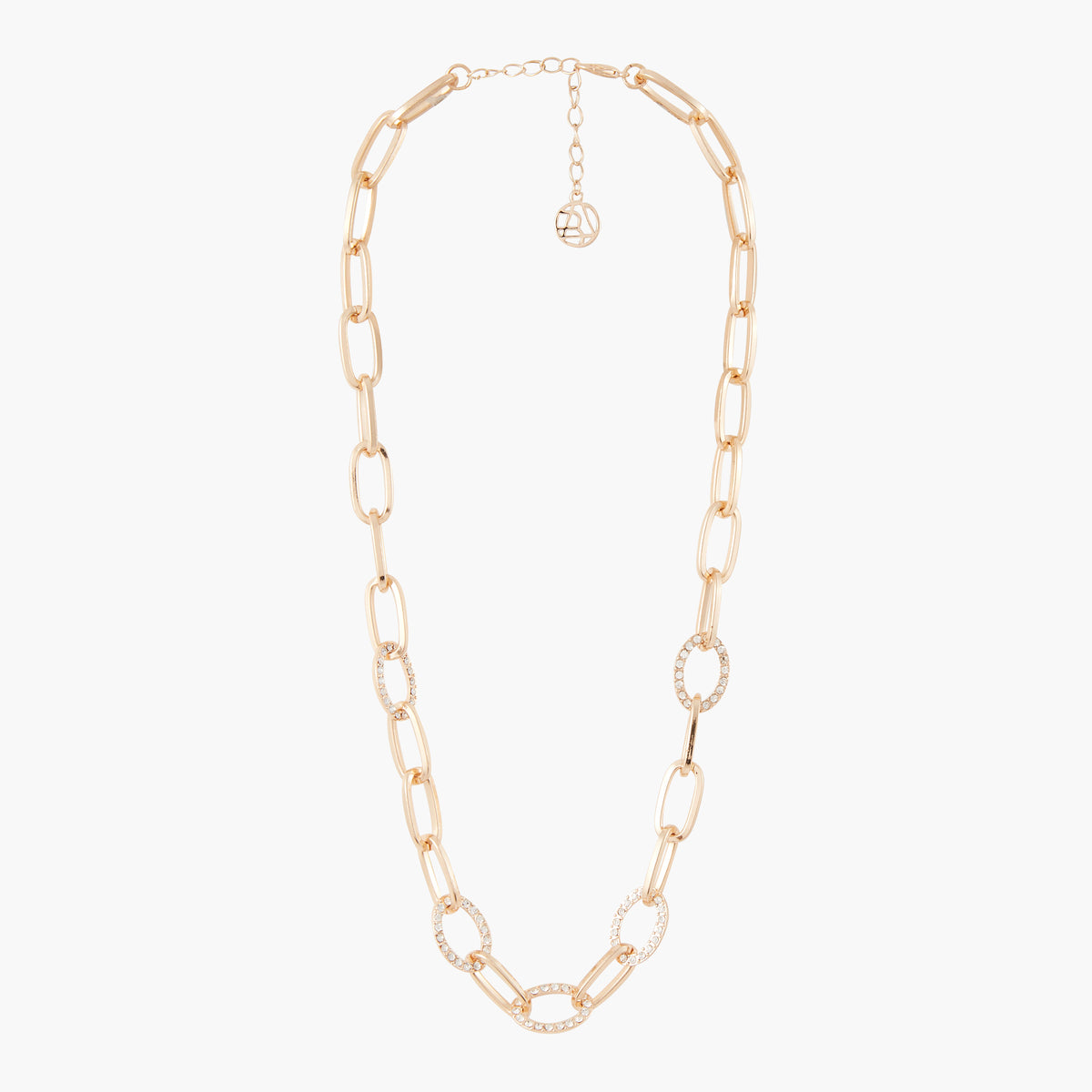 Collier maillons doré avec strass