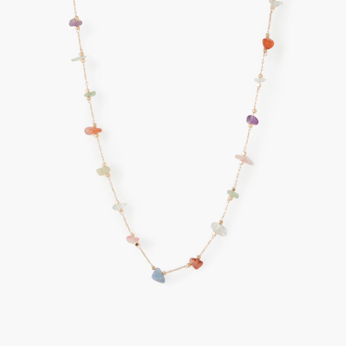 Collier en pierres naturelles d'Aventurine, amethyste et agate rouge