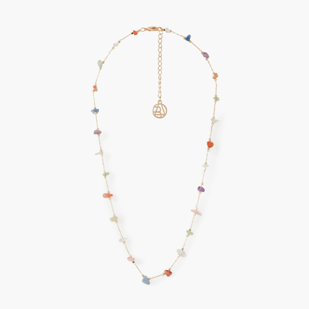 Collier en pierres naturelles d'Aventurine, amethyste et agate rouge