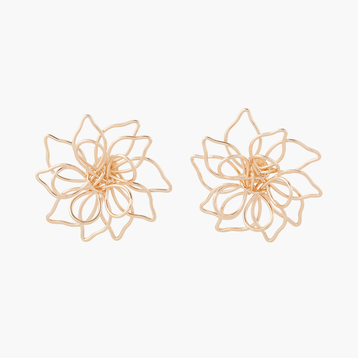 Boucles d'oreilles fleurs dorées