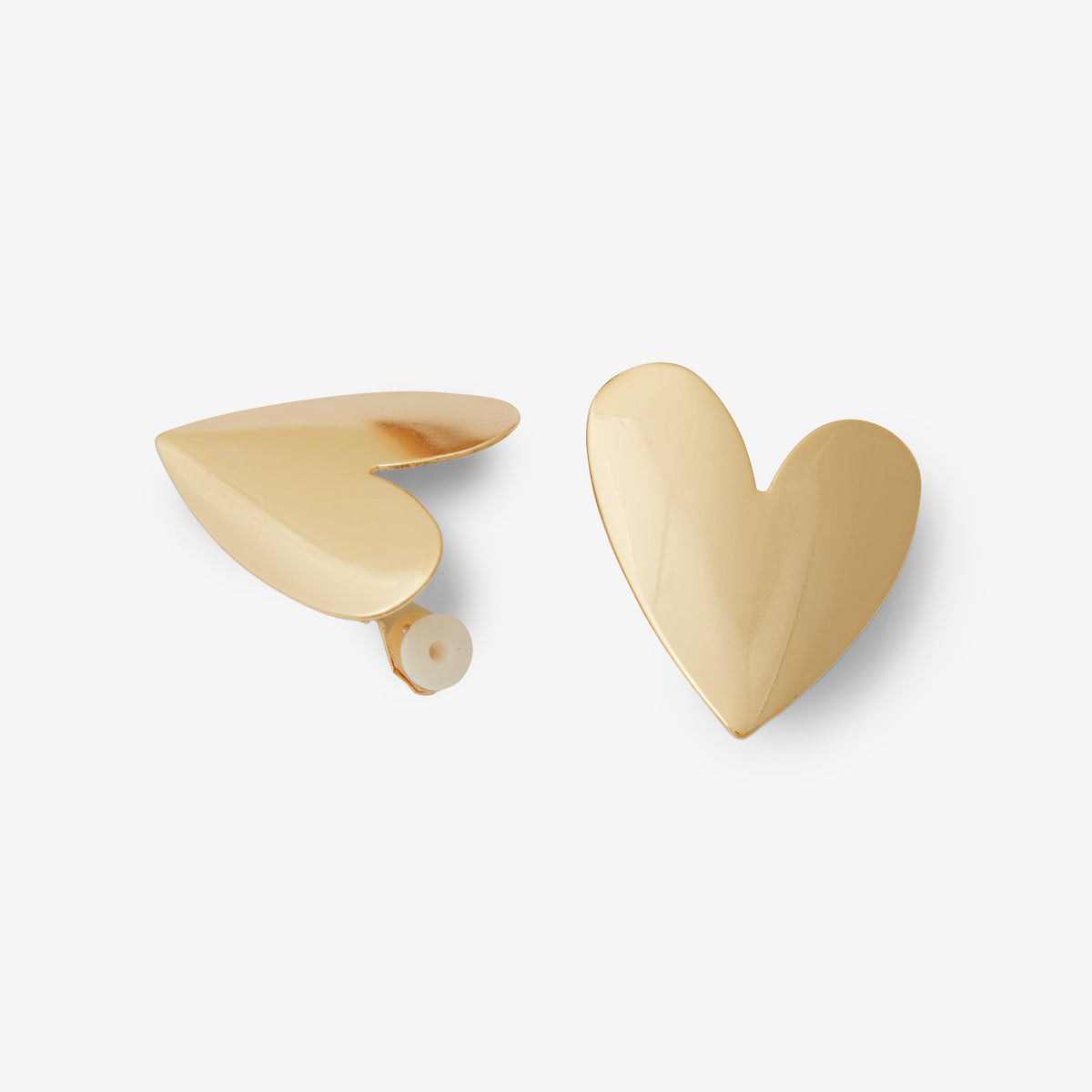 Boucles d'oreilles clips - cœur dorés