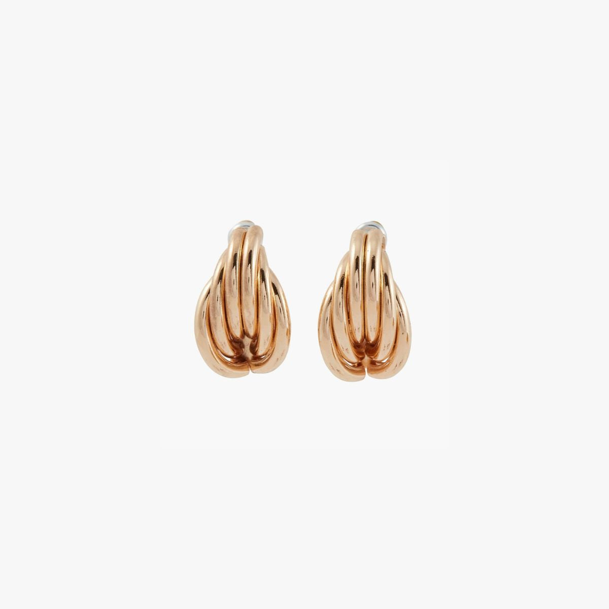 Boucles d'oreilles anneaux entrelacés dorés