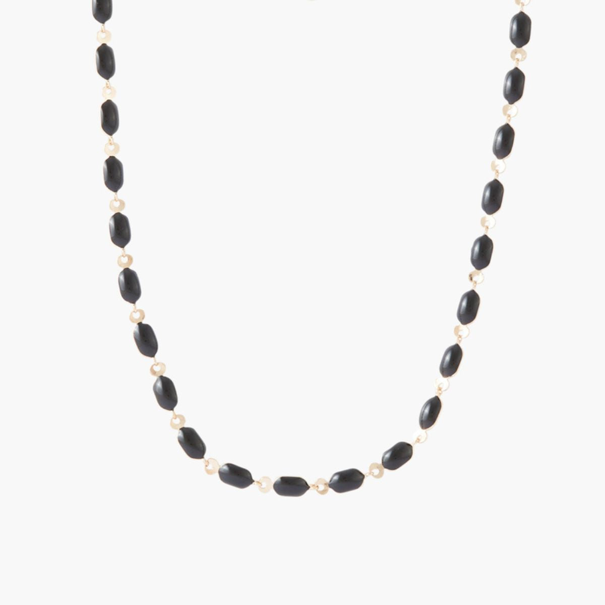 Collier pièce noir et doré