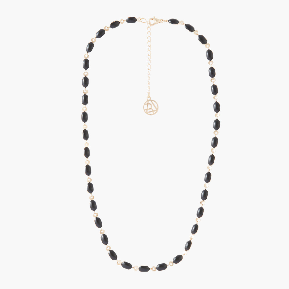 Collier pièce noir et doré