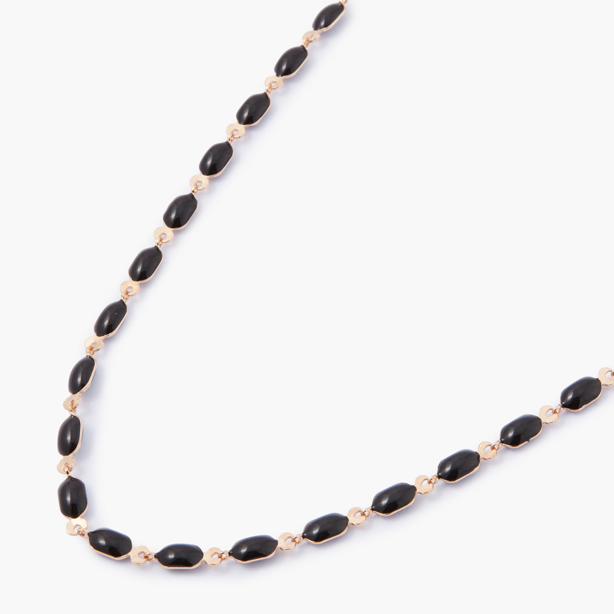 Collier maillons noir et doré