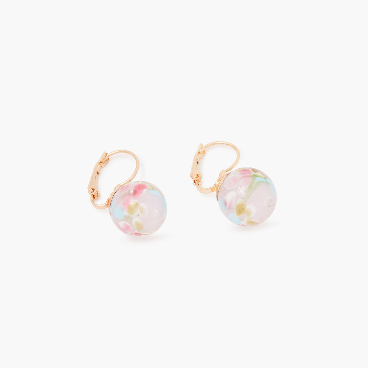 Petites boucles d'oreilles perles de verre roses