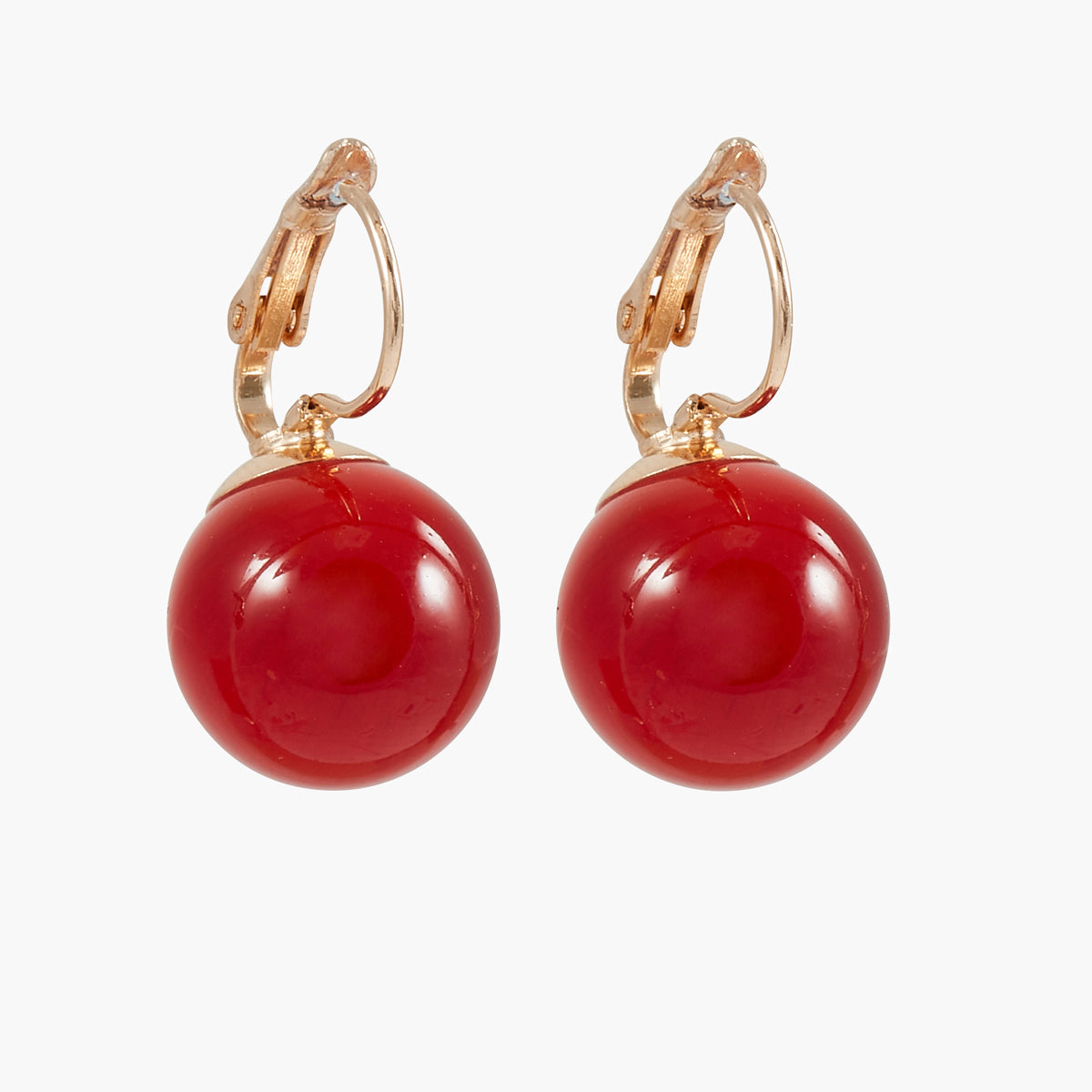 Boucles d'oreilles dormeuses rouges