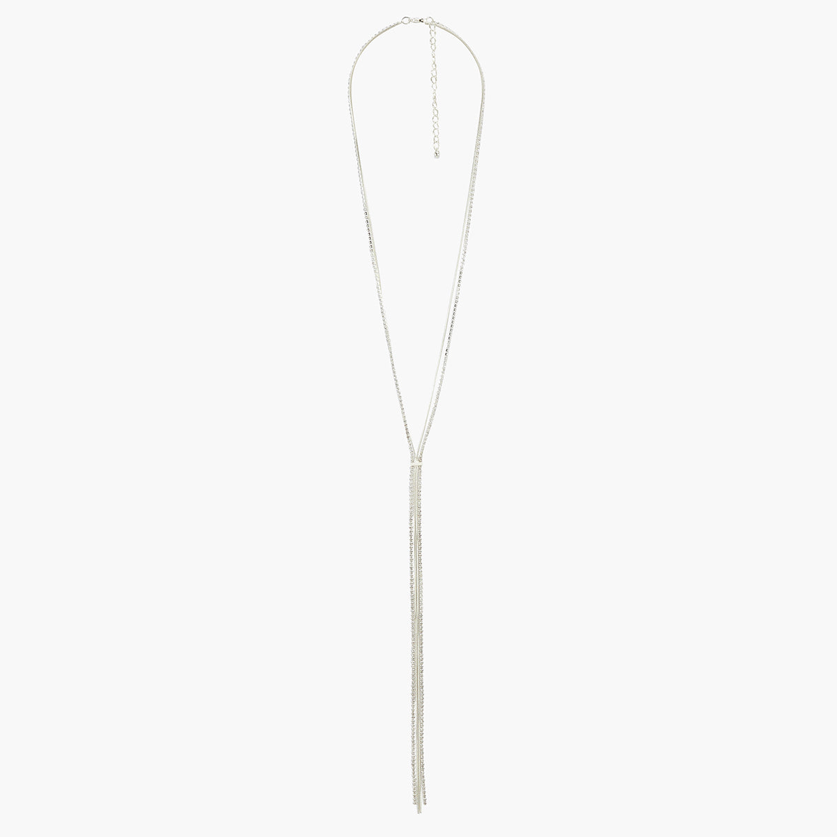 Sautoir 2 rangs en chaînes argentées