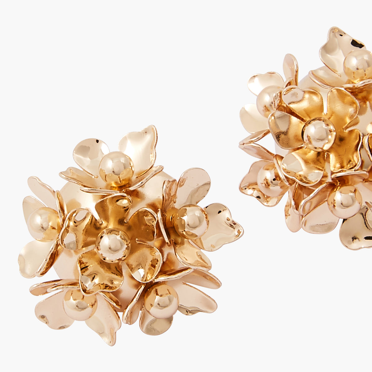 Boucles d'oreilles fleurs en métal doré