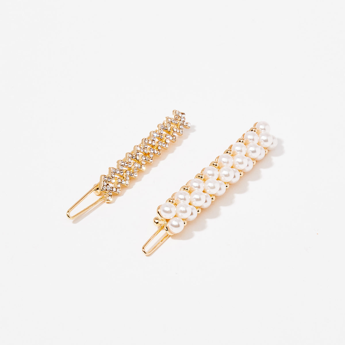 Set de 2 pinces en perles et strass