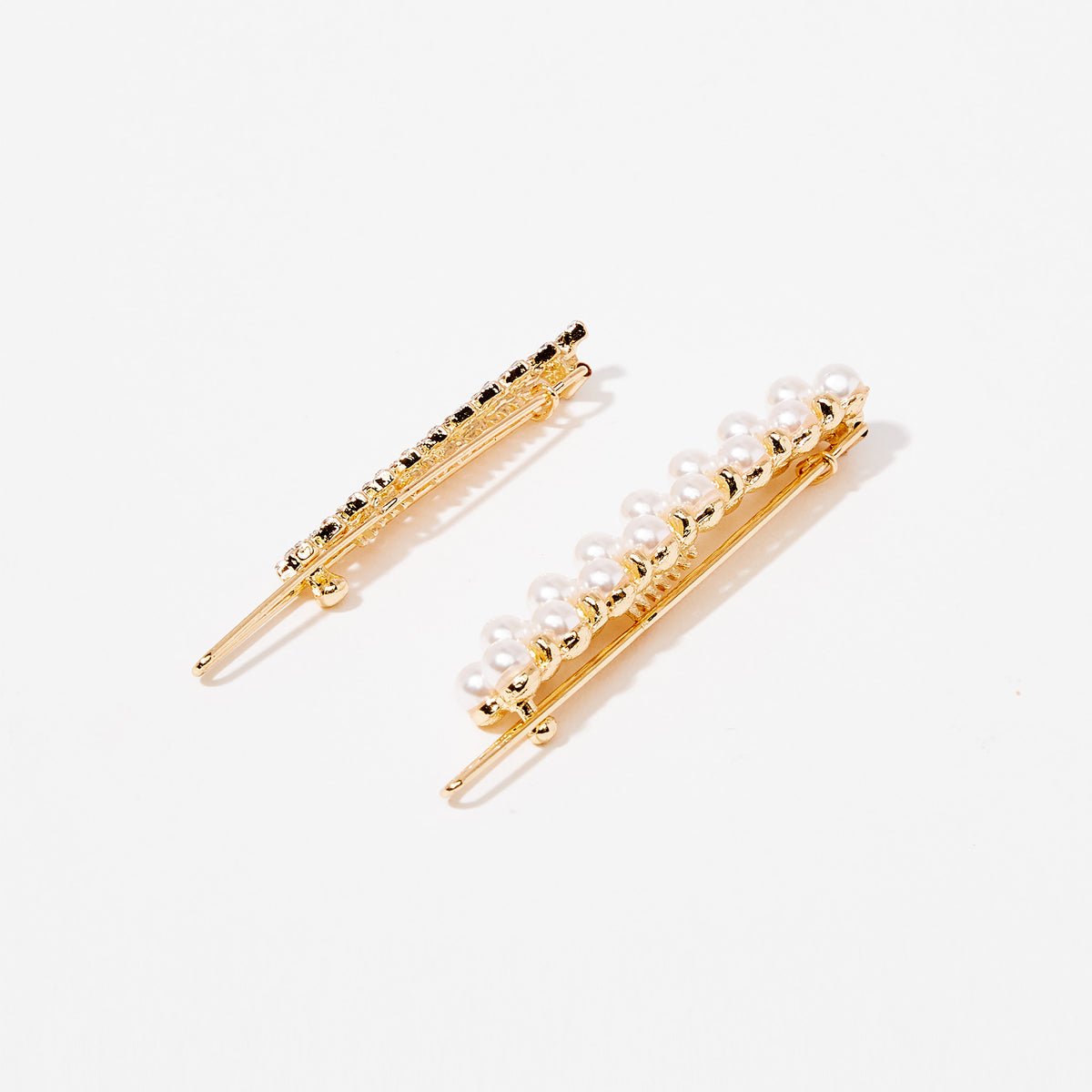 Set de 2 pinces en perles et strass