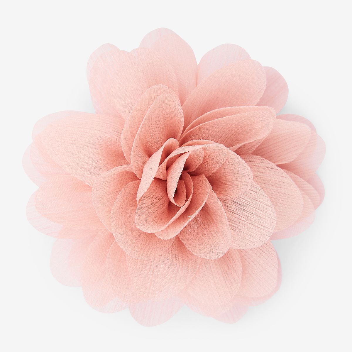 Broche fleur rose en tissu et lurex