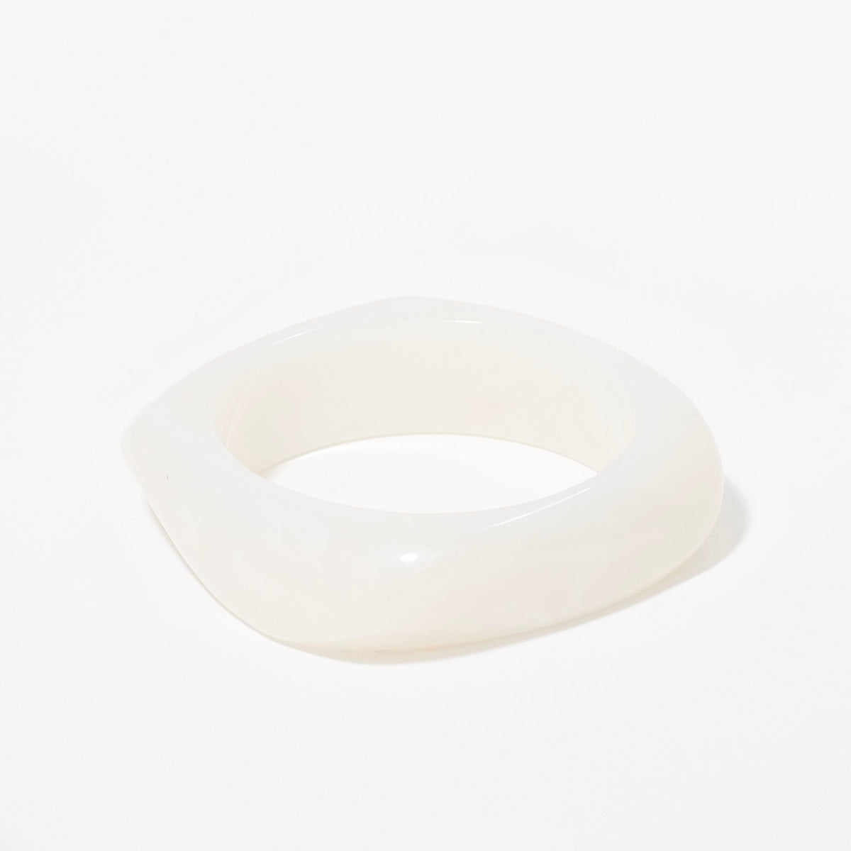 Bangle en résine blanc nacré