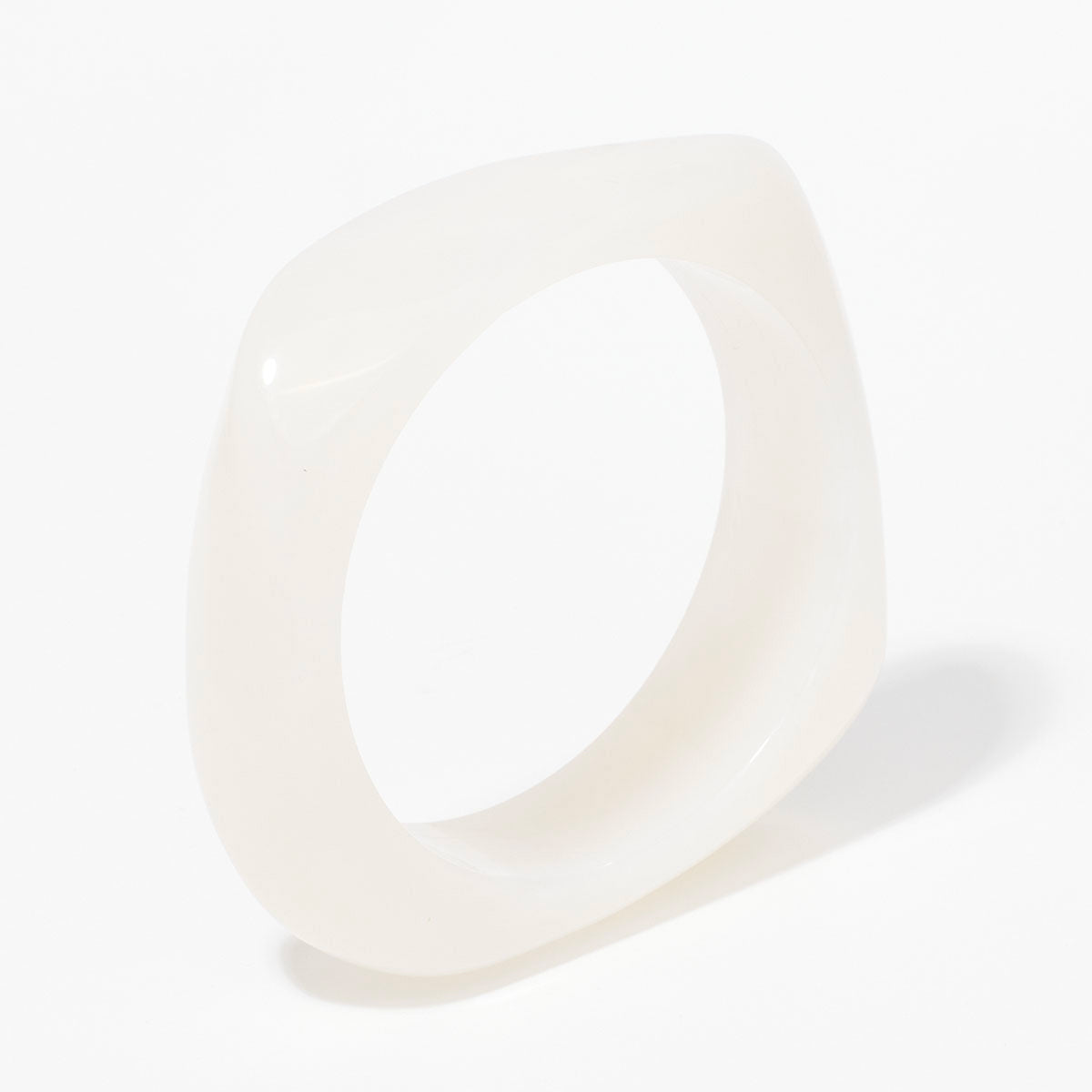 Bangle en résine blanc nacré