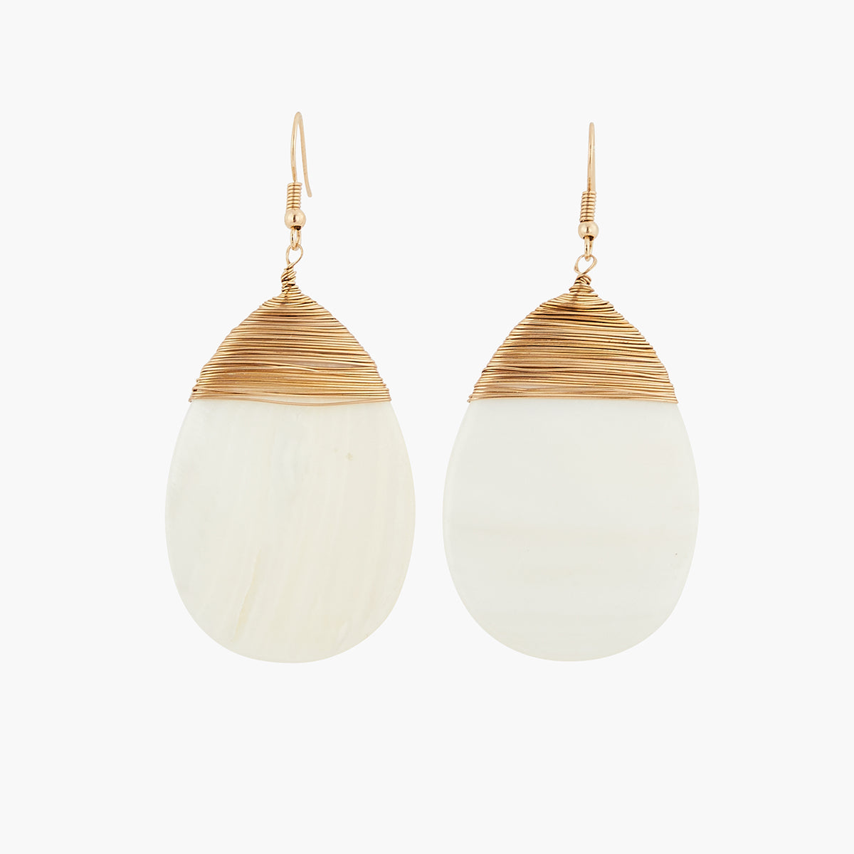 Boucles d’oreilles goutte blanches nacrées