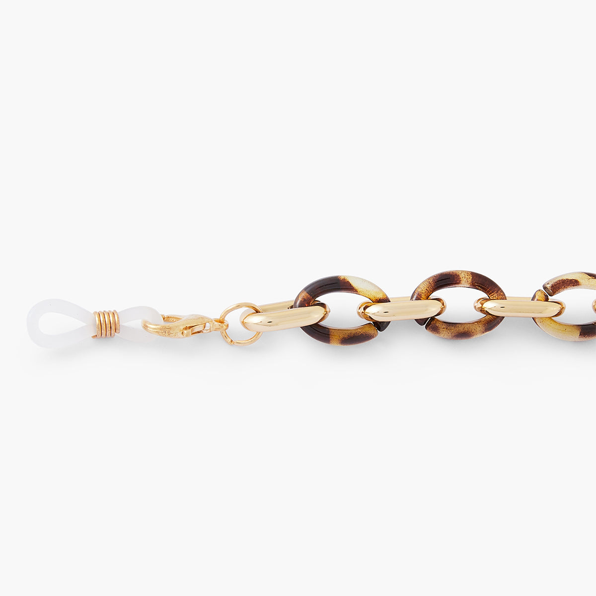 Chaine de lunettes à maillons écaille marron