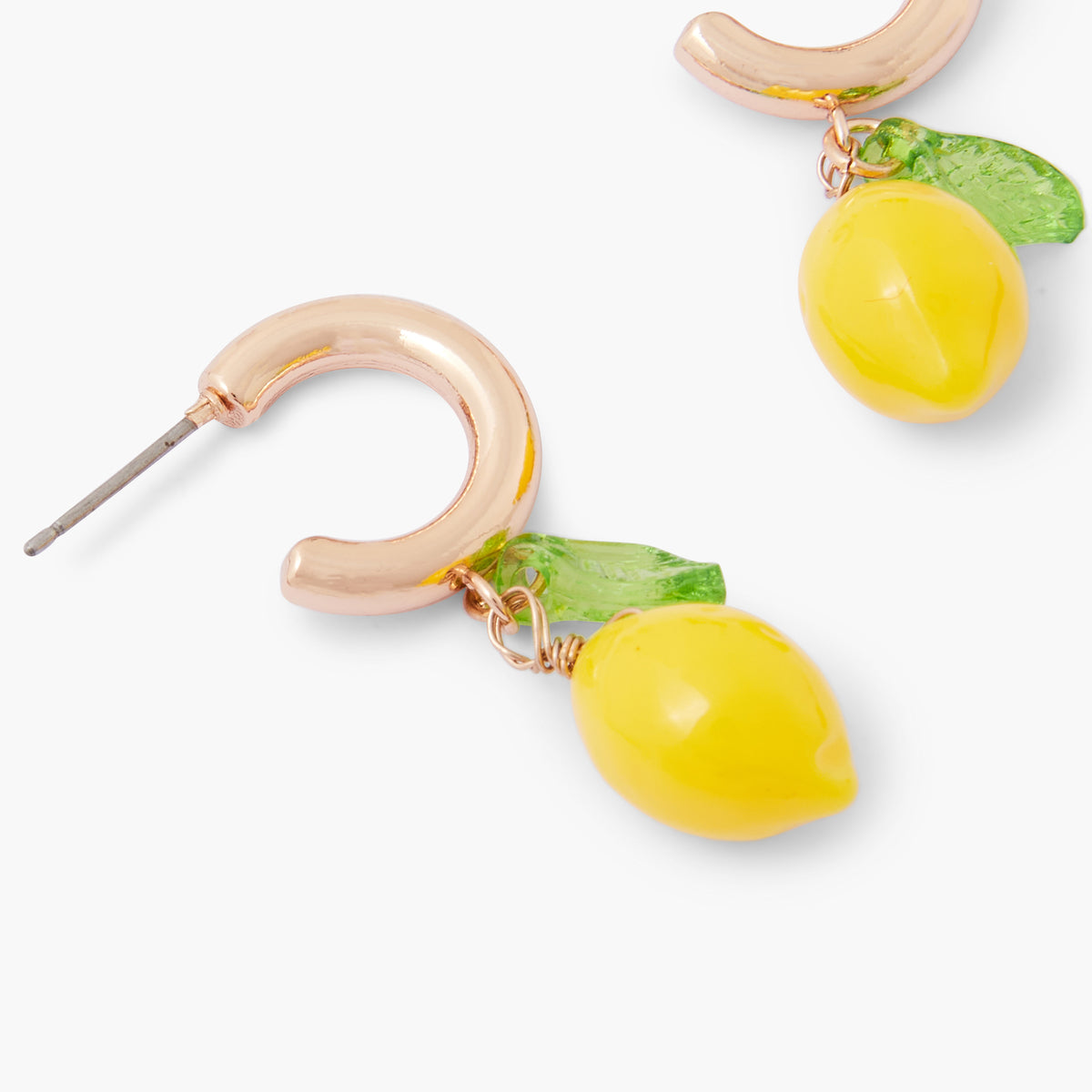 Petites créoles pendentif citron