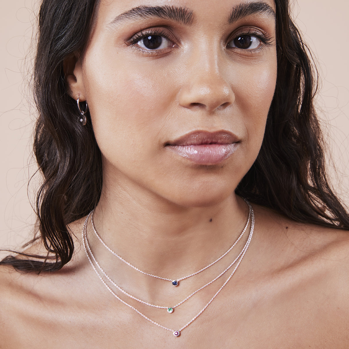 Collier argent 925 serti d'une pierre de Saphir