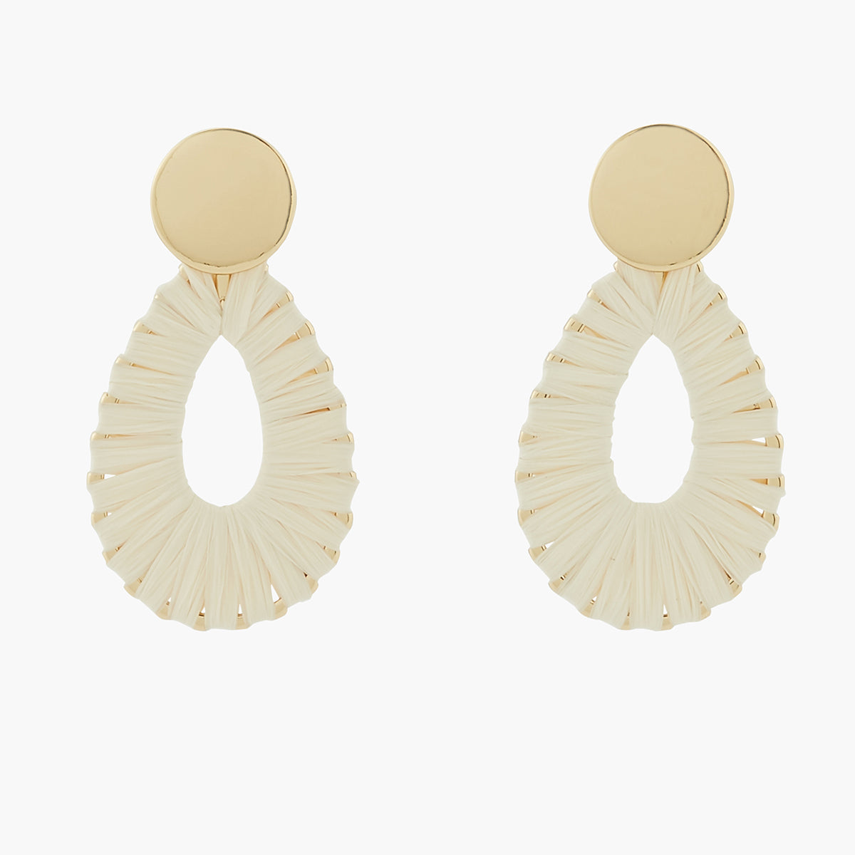 Boucles d'oreilles longues raphia ivoire