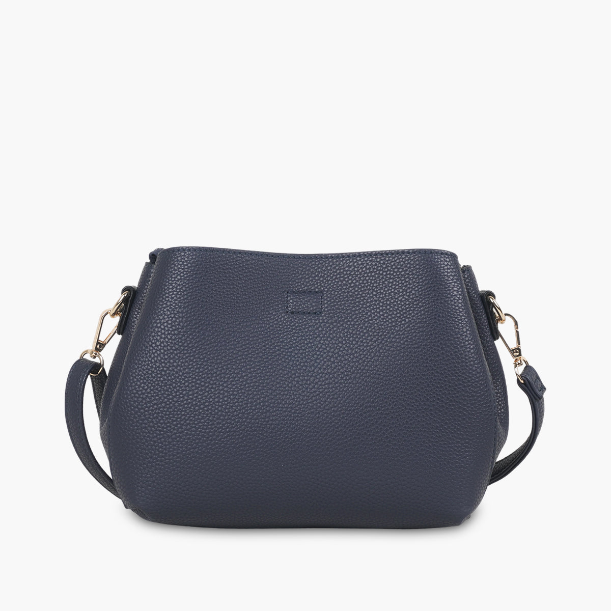 Sac effet grainé bleu marine à bandoulière à motif