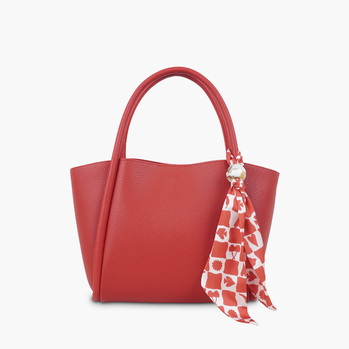 Cabas rouge avec foulard