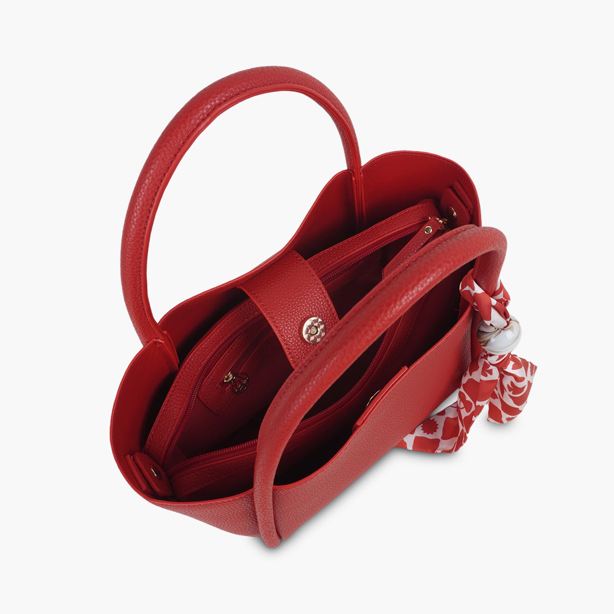 Cabas rouge avec foulard