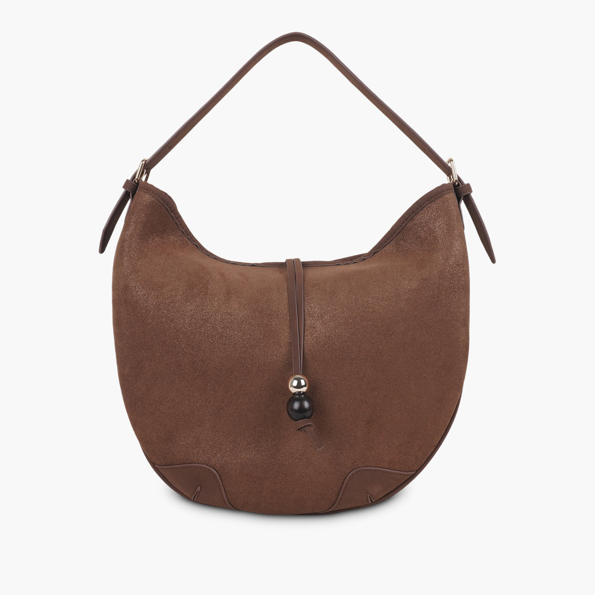 Sac marron effet suédé