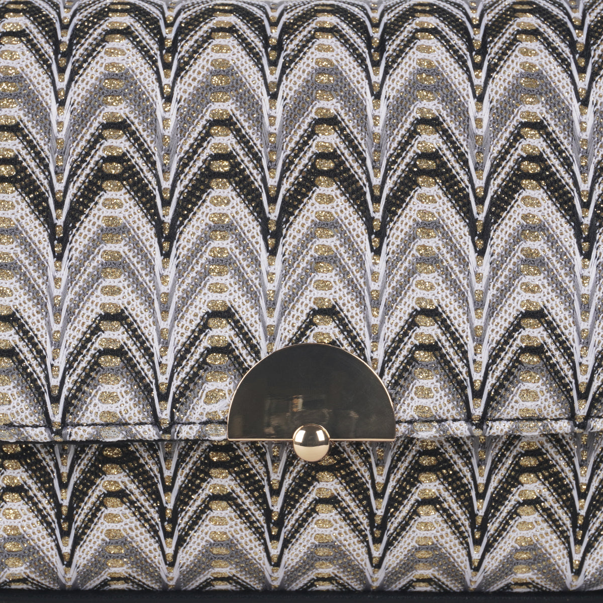 Sac à bandoulière à motif géométrique noir et blanc