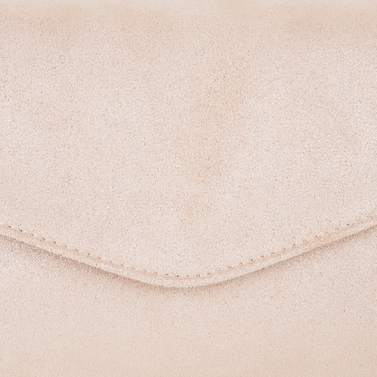 Pochette effet suédé nude pailletée