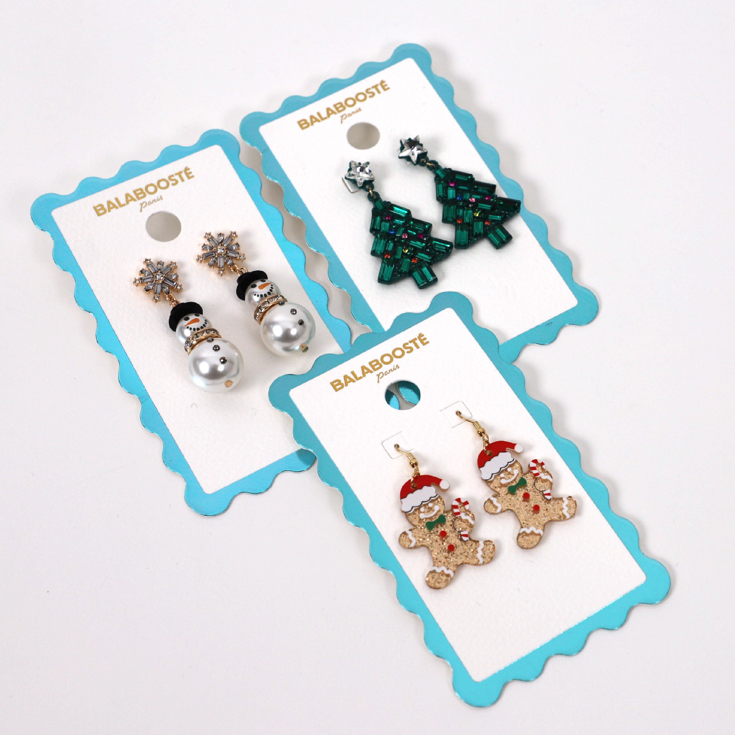Boucles d'oreilles Noël bonhomme de neige