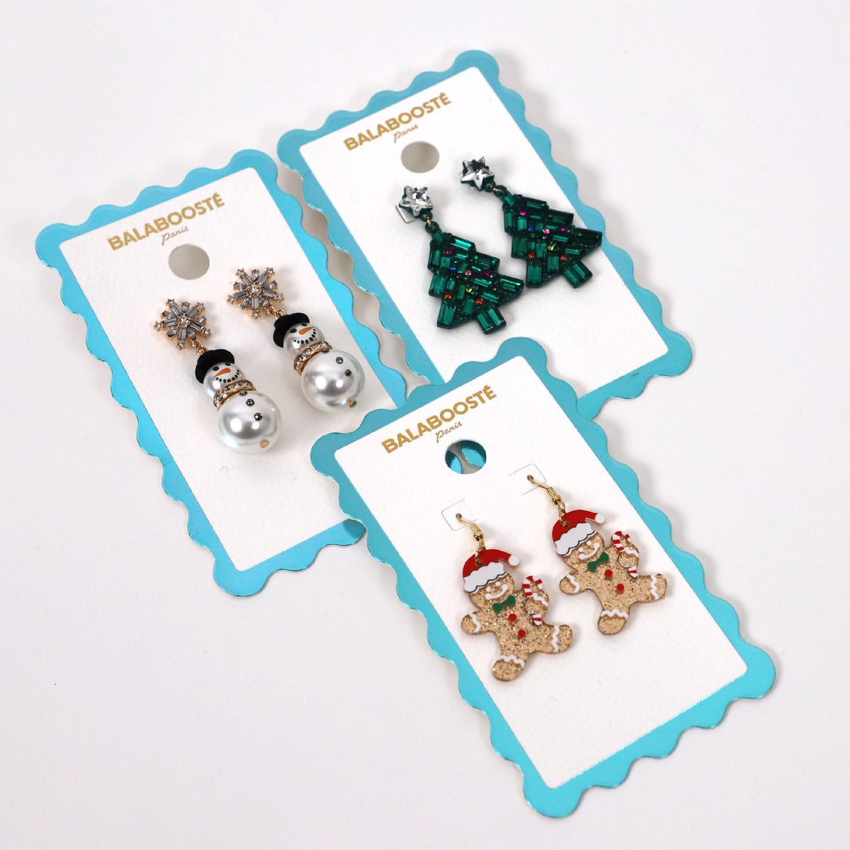 Boucles d'oreilles Noël bonhomme de neige