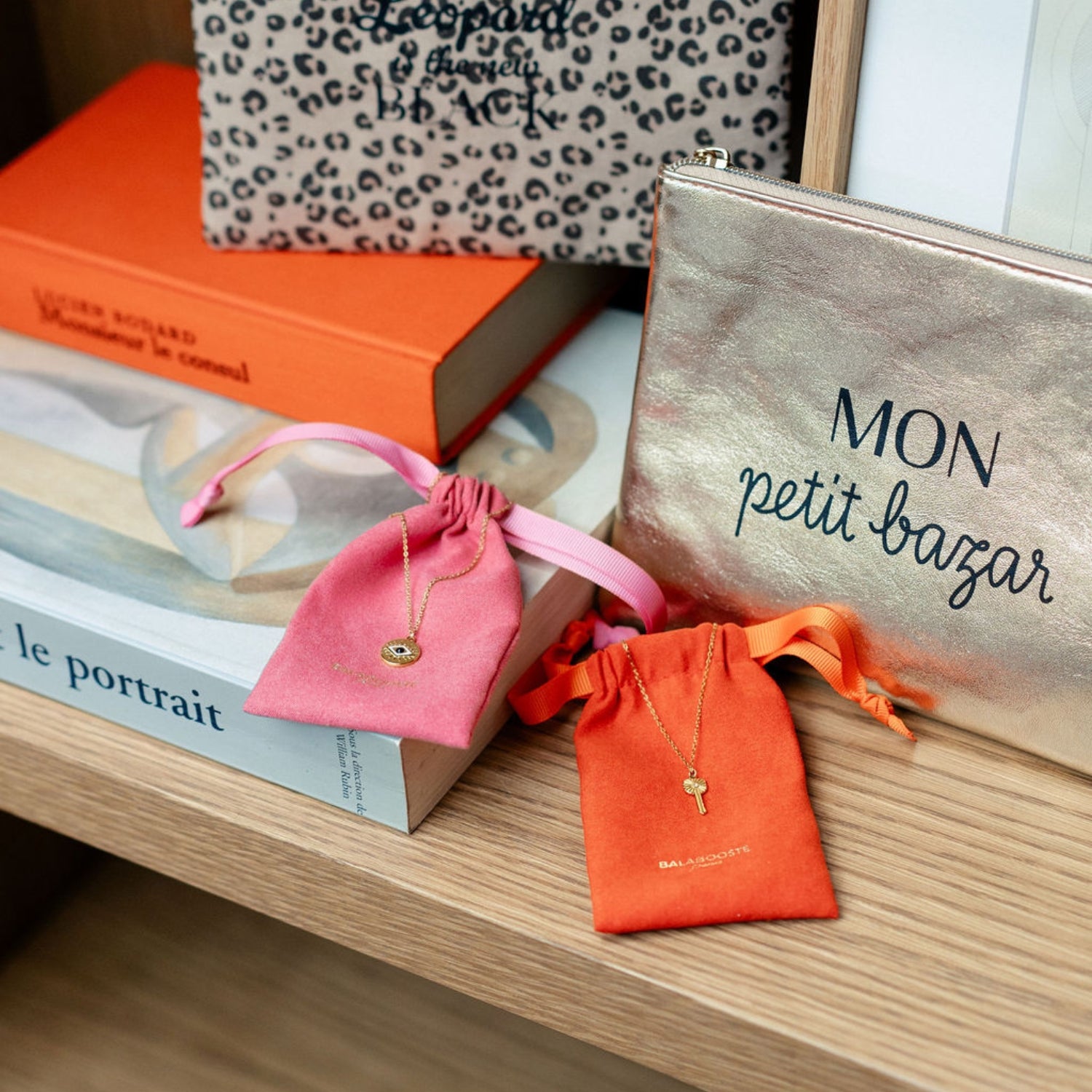 Collier pochon pendentif étoile acier inoxydable