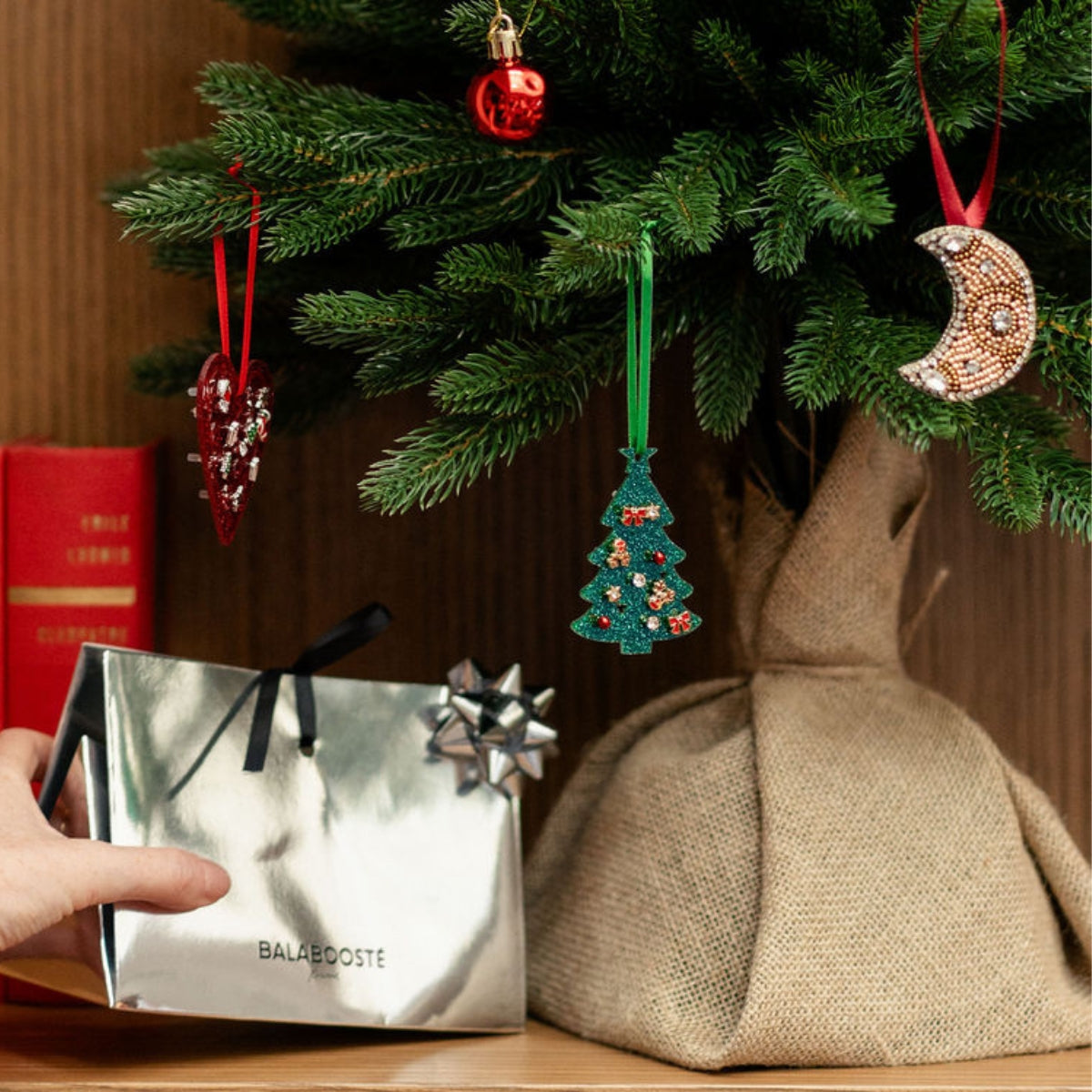 Set de boucles d'oreilles de Noël à suspendre - Cœur