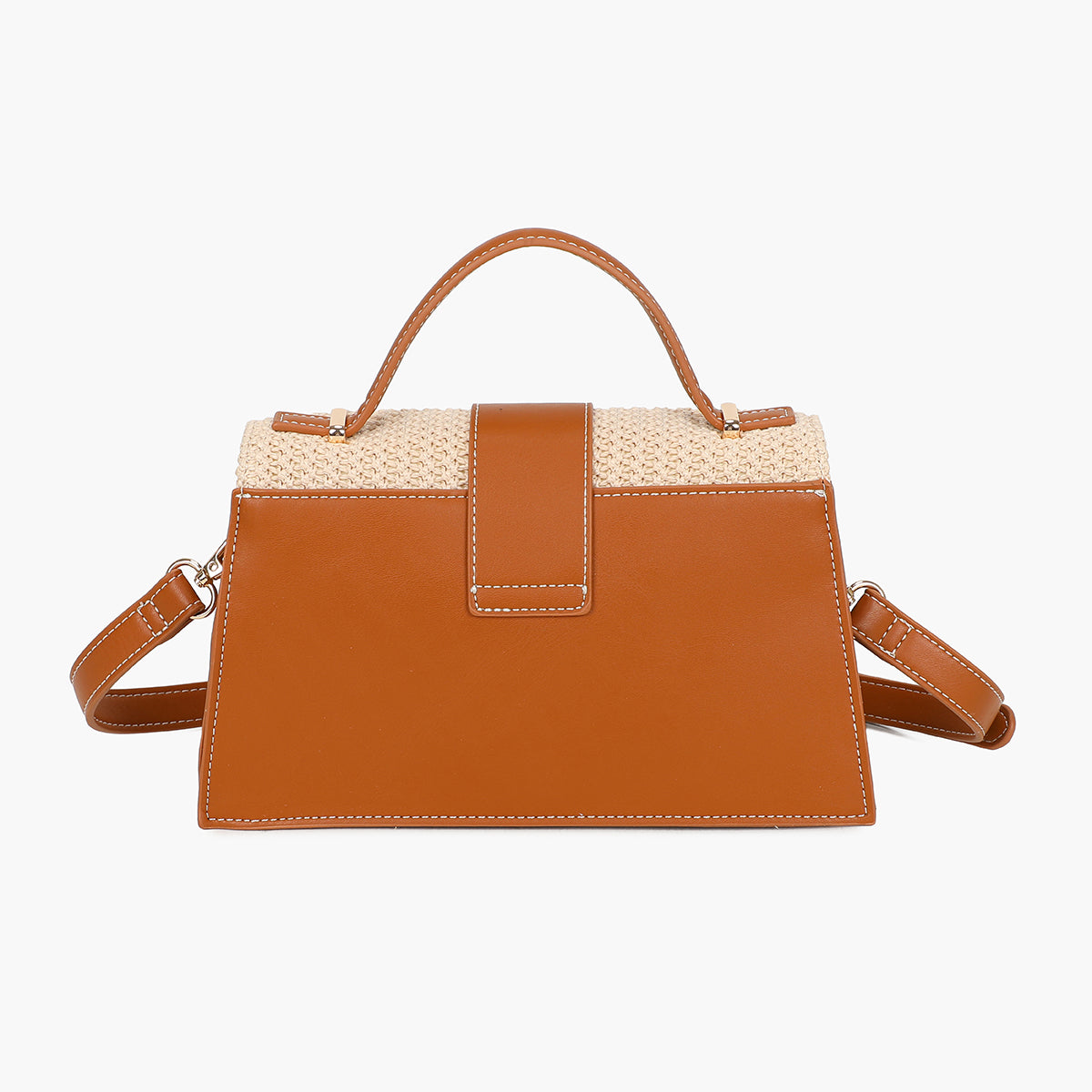 Petit sac cartable beige avec bandoulière