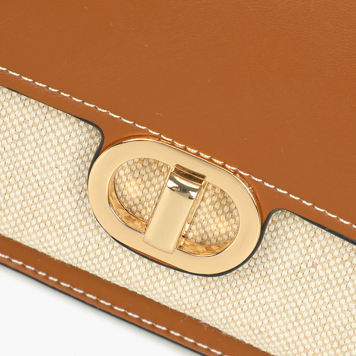 Sac à bandoulière bi-matière camel