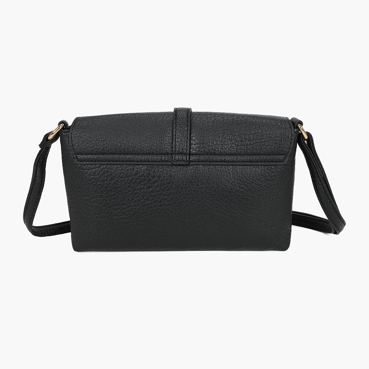 Petit sac à bandoulière effet grainé noir