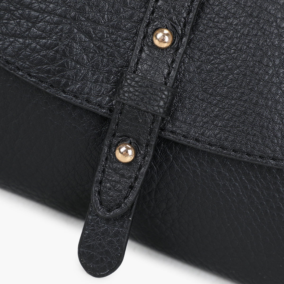 Petit sac à bandoulière effet grainé noir