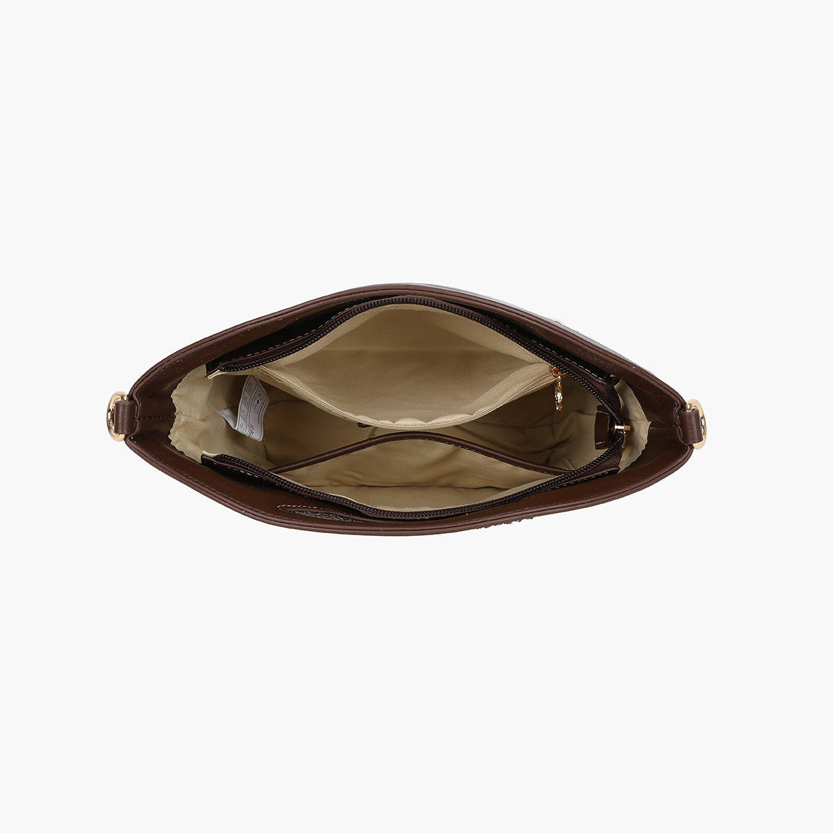 Sac souple marron en textile avec poignée