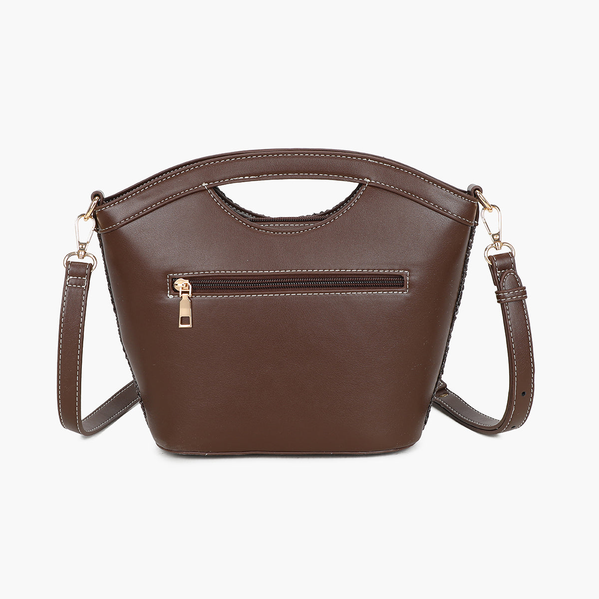 Sac souple marron en textile avec poignée