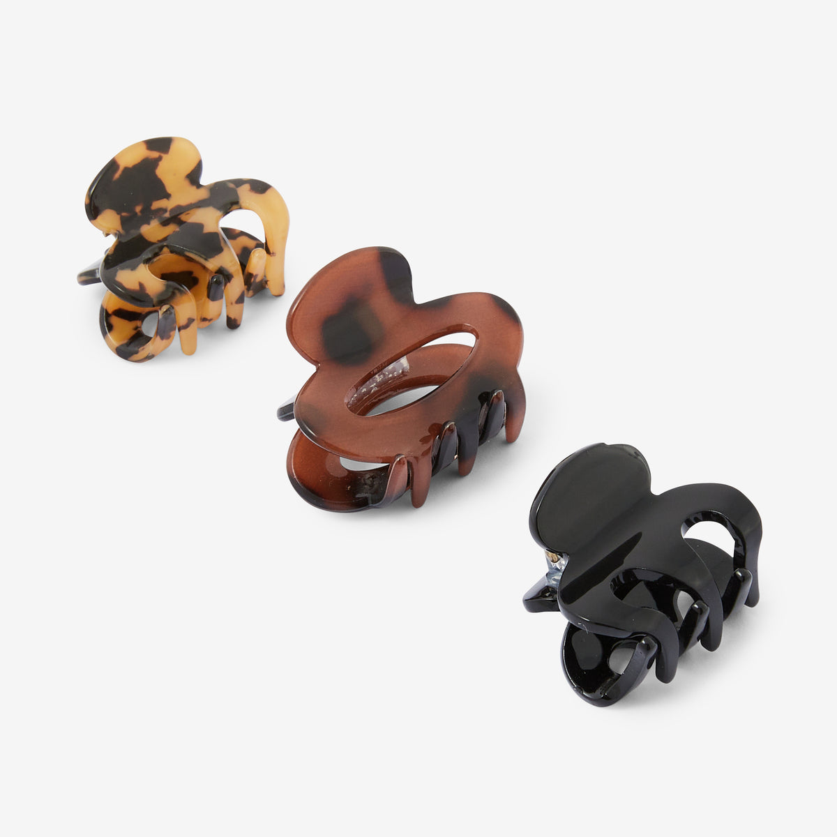 Set de 3 petites pinces à cheveux écaille