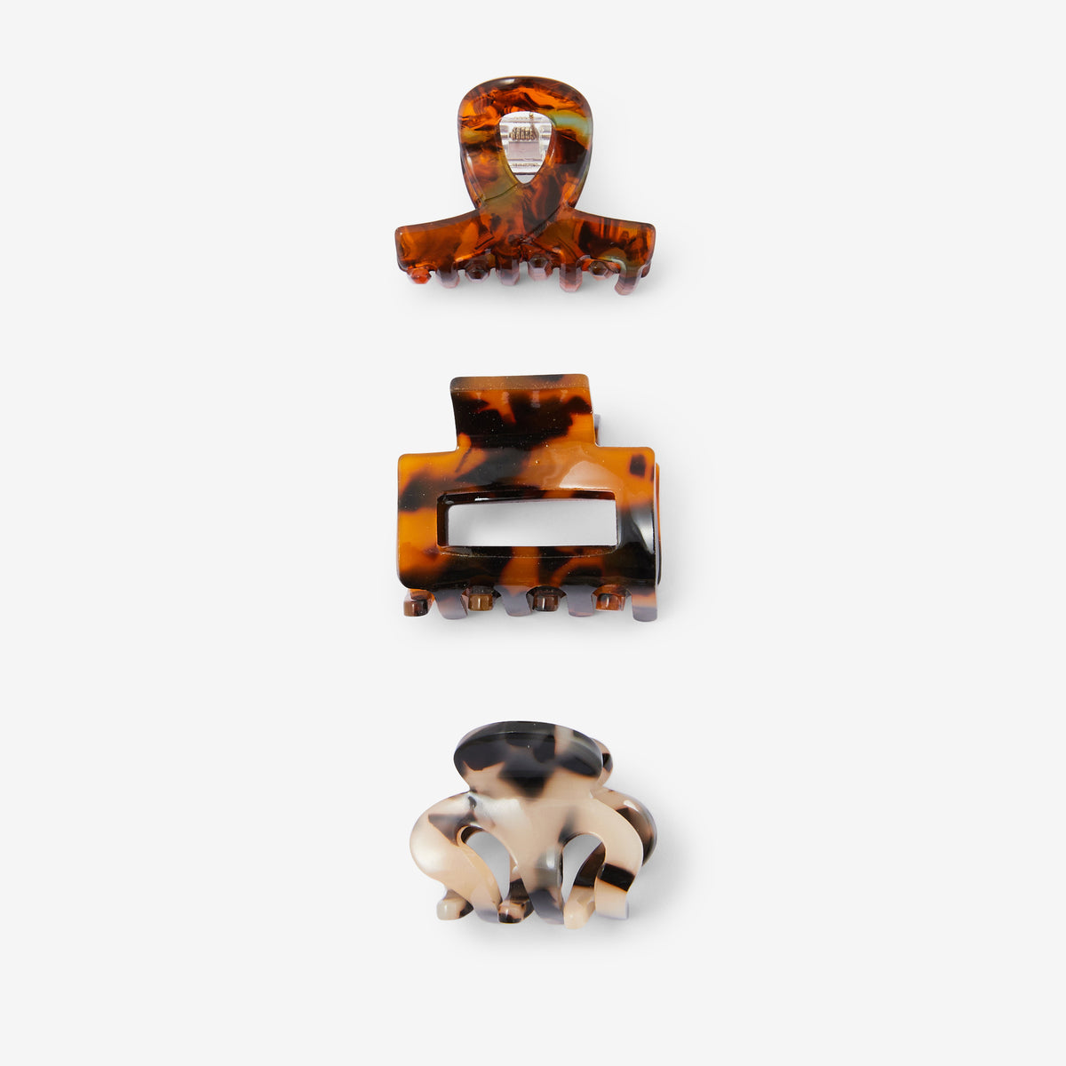 Set de 3 petites pinces à cheveux écailles