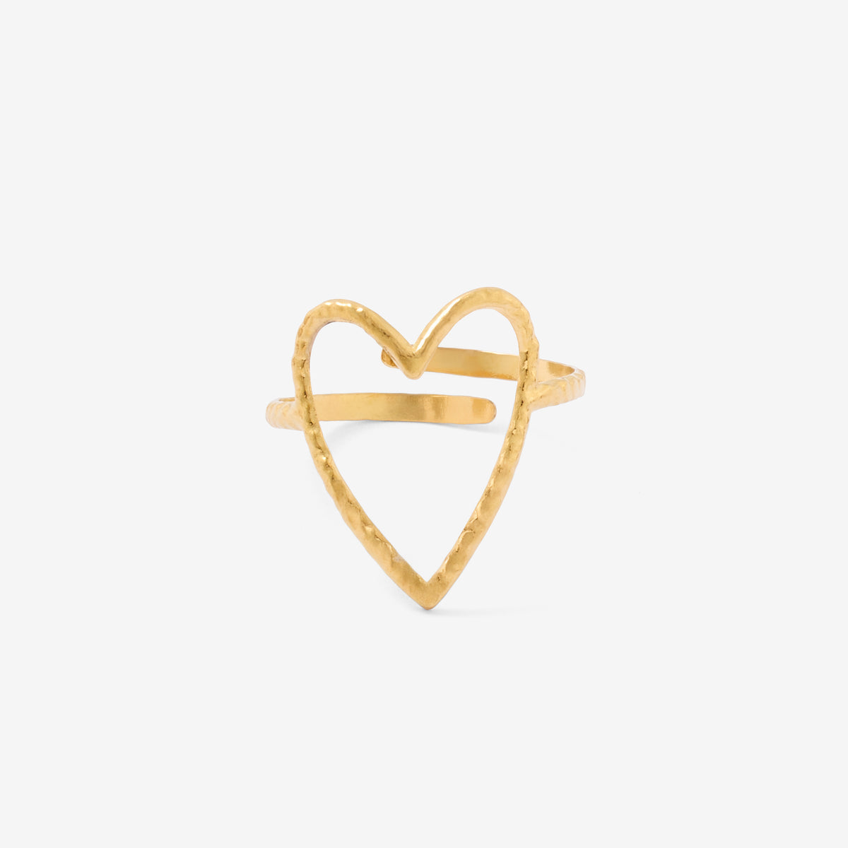 Bague cœur dorée
