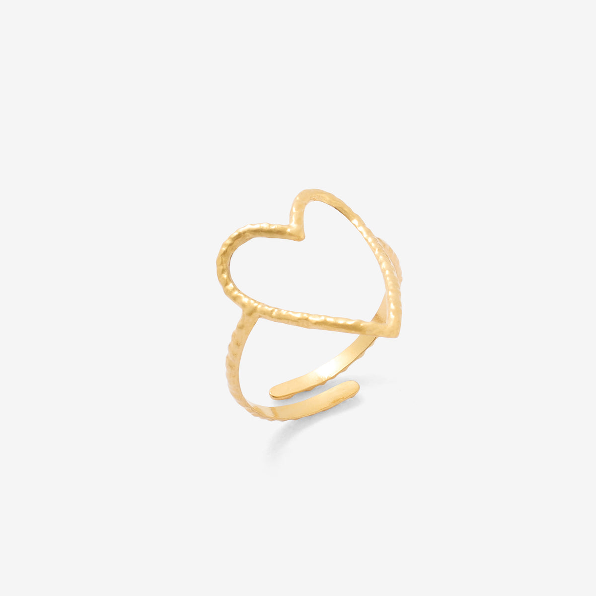 Bague cœur dorée